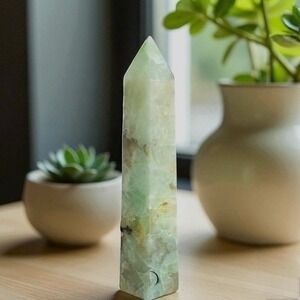 Chrysocolla Crystal Obelisk | Boho Healing Décor & Spiritual Energy‎ Stone